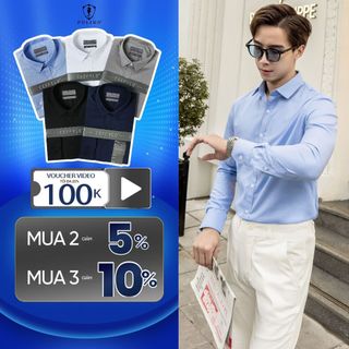 Áo Sơ Mi Trơn Nam Polido Chất Liệu Cotton 5 Màu Thoáng Mát Thấm Hút Mồ Hôi Tốt Thời Trang Nam Lịch Lãm Tối Giản Công Sở