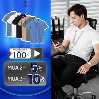Áo polo nam trơn Polido vải cotton mềm mịn thoáng mát màu sắc trung tính kiểu dáng slimfit thời trang nam