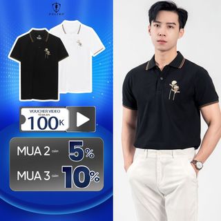 Áo polo nam Polido thêu họa tiết chất liệu cotton thoáng mát thấm hút mồ hôi phom slimfit kiểu dáng basic menswear