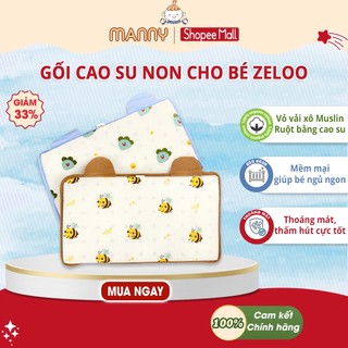 Gối Cao Su Non Cho Bé Manny Zeloo Chống Méo Đầu Êm Ái, Thấm Hút Tốt, Giúp Bé Ngủ Ngon