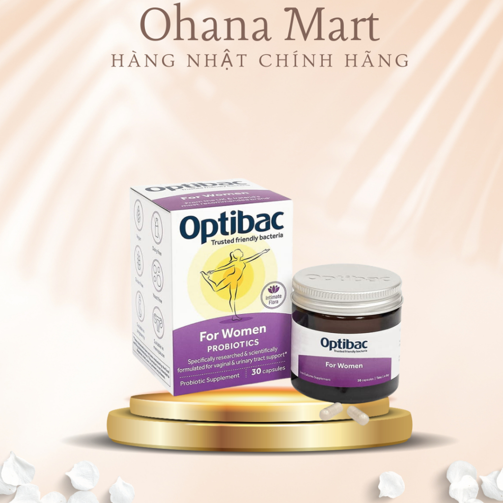 Men vi sinh Optibac tím phụ khoa (30v/ 90v) hỗ trợ vùng kín cho phụ nữ và mẹ bầu Optibac Probiotics