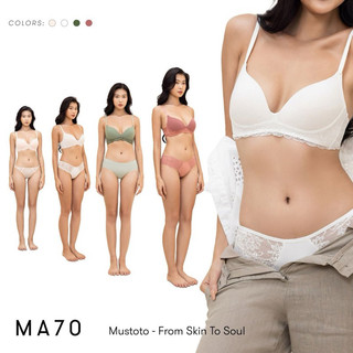  Áo Lót Nữ Mustoto Mỏng Không Gọng Phối Ren Thoải Mái (MA70)