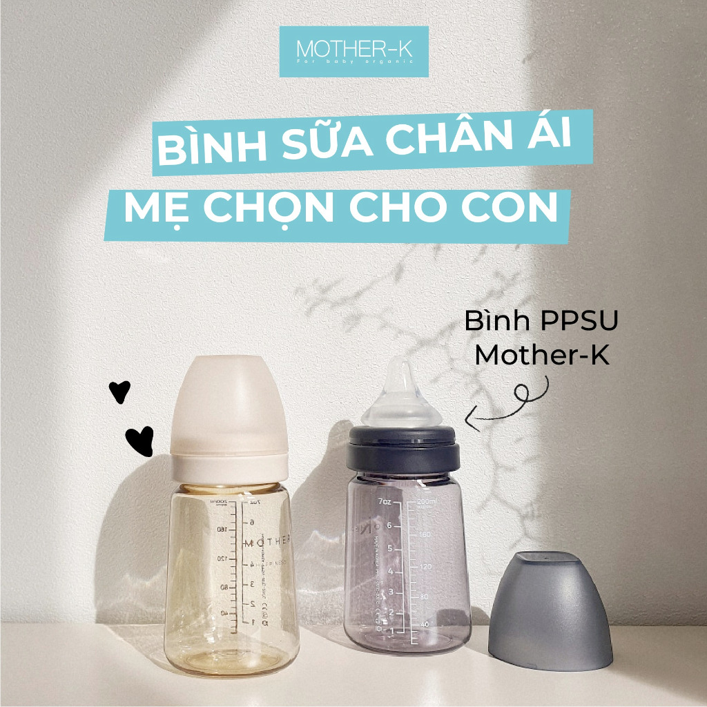 Bình sữa Mother-K PPSU 180ml/280ml bình sữa Hàn siêu sang chảnh [BabyUS]