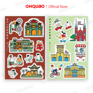 Nhãn dán du lịch hồ chí minh hà nội sticker ohquao