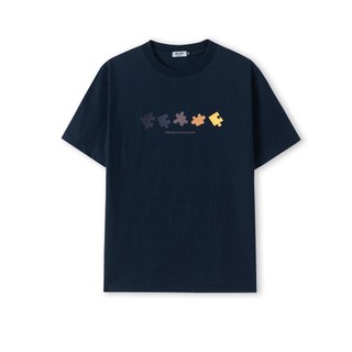 Áo Phông Form Rộng Họa Tiết Sáng Tạo AVIS Áo Thun Xanh Navy Chất Cotton Thấm Hút Mồ Hôi - AVIS1016