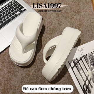 Dép tông đế cao 6cm chất liệu eva dép kẹp đi biển mẫu mới