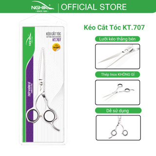 Kéo Cắt Tóc Thép Không Gỉ Cao Cấp KỀM NGHĨA KT.707 14cm (Lưỡi ngắn)