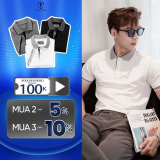 Áo polo nam Polido phối bo HT kẻ CF chất vải cotton mềm mịn thoáng mát chuẩn form dáng slimfit thời trang nam