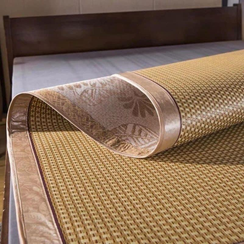 Chiếu Điều Hoà Sợi Mây Lót Lụa Cao Cấp Chiếu Có Chun Cài Góc Cao cấp Hàng Loại 1