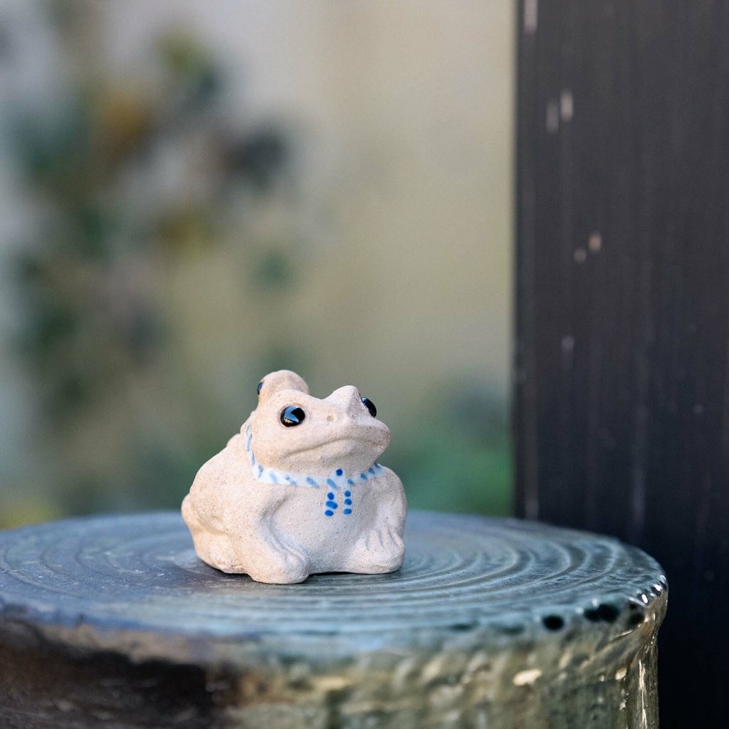 Ếch Shigaraki Meizan đeo khăn Tenugui cõng ếch con 2 size - Meizan