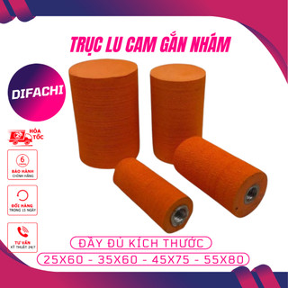 Trục Lu Cam Gắn Nhám,quả lu chà nhám, trục mút lupi đánh nhám. Nhiều kích thước theo yêu cầu, chất liệu tốt