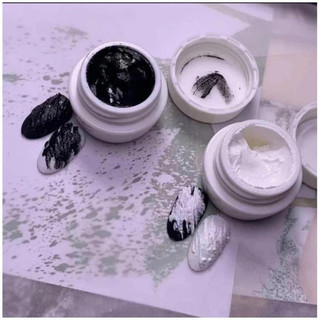 Gel xi măng, gel thạch cao đen trắng làm nail