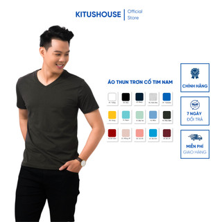 [CỔ TIM] Áo Thun Trơn Nam, Áo Phông Trơn Nam Cổ Tim Basic 100 Cotton Thoáng Mát Cao Cấp Tay Ngắn Nhiều Màu - Áo Unisex