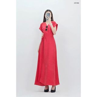 C5182 - đầm đắp chéo tay lật lai cột nơ