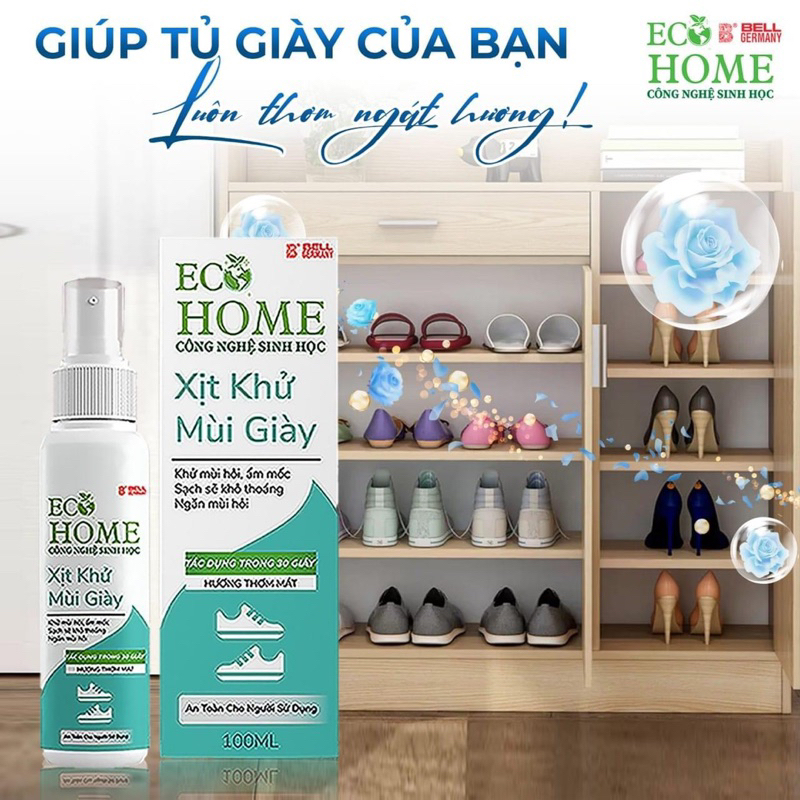 Xịt khử mùi giày dép Ecohome 100ml giúp