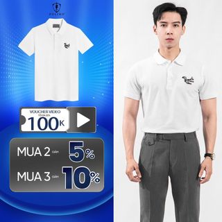 Áo polo nam ngực thêu POLIDO họa tiết sóc chất cotton mềm mại thoáng khí co giãn 4 chiều dáng slimfit thời trang nam