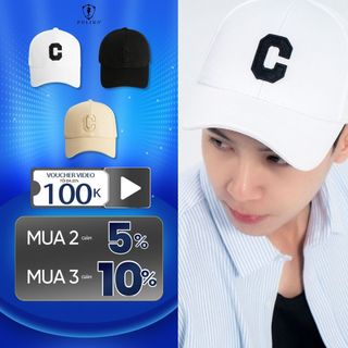 Nón, Mũ lưỡi trai thêu chữ 3 màu POLIDO thời trang nam trẻ trung chống tia UV menswear chất liệu thoáng khí thoải mái