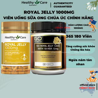 Sữa Ong Chúa Úc Hiệu Healthy Care | Go Healthy 1000mg Royal Jelly Trẻ Hóa Ngừa Nám Tàn Nhan