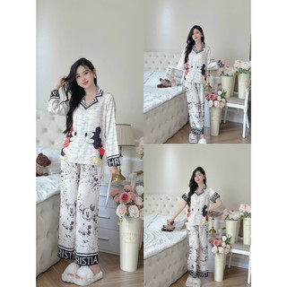 Set đồ bộ pijama chuột chữ lụa xước