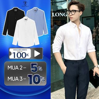 Áo sơ mi nam trơn Polido vải sợi tre,thoáng khi,mềm mịn,dáng slimfit,co giãn thoải mái thời trang nam công sở