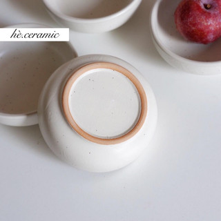 HÈ.CERAMIC / CHÉN CHẤM MEN TIÊU DOTY MEN MỜ MÀU BE. Chén chấm đơn giản mộc mạc.
