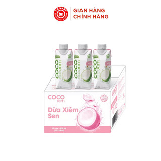  Thùng 12 chai nước dừa Xiêm Sen Cocoxim-TUH 330ml chai 