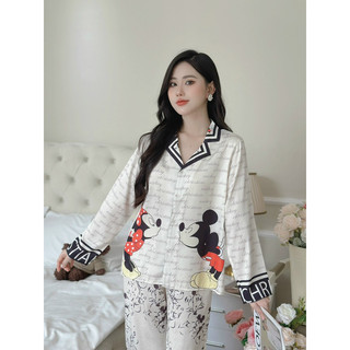 set đồ bộ pijama chuột chữ lụa xước