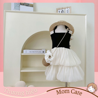 TT221 (Kiot 338) -  (8-27kg) Váy hai dây bông nơ cho bé gái - MOMCARE