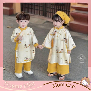 TT369-Vàng Bộ áo dài tết cho bé trai / bé gái và Mẹ - MOMCARE Fashion