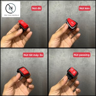 Full nút công tắt đỏ Wave SH Vsion Future - nút đề, nút tắt máy 3s, nút kèn, nút passing cho các dòng xe máy