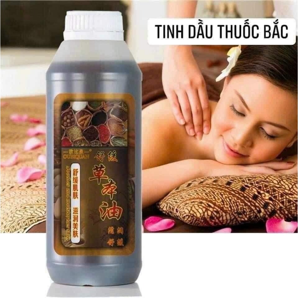 Tinh Dầu Thuốc Bắc, Dầu Massage Đông Y Cổ Vai Gáy Bằng Thảo Dược Thiên Nhiên Dung Tích 1000ML