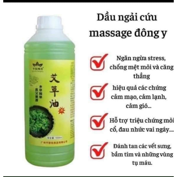 Tinh Dầu Thuốc Bắc, Dầu Massage Đông Y Cổ Vai Gáy Bằng Thảo Dược Thiên Nhiên Dung Tích 1000ML
