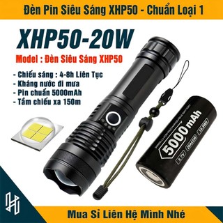 Đèn pin Siêu Sáng XHP50 cáp Type-C chip led công suất cao