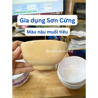 10 Chén cơm meka phíp ( bông ngẫu nhiên). Chén cơm nhựa nâu, trắng melamine các mẫu