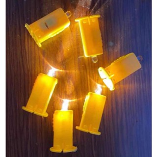 [SÉT SỈ 10 CÁI] Đèn led nhỏ dùng pin Vỏ Vàng và Phụ kiện gắn đèn lồng giấy đèn ông sao trung thu đèn led pin 7 màu