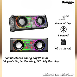 Loa bluetooth không dây V8 mini cầm tay,BANGGE công suất lớn,âm thanh hay,LED nháy theo nhạc,Loại Đẹp
