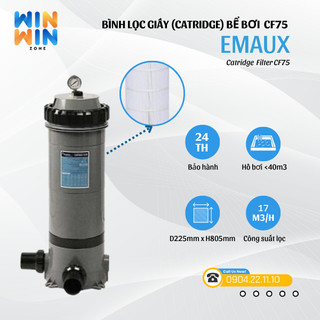 Cột lọc giấy bể bơi cf50 công suất lọc 11.4m3/h - thương hiệu emaux hongkong, bình lọc giấy cartridge cf50