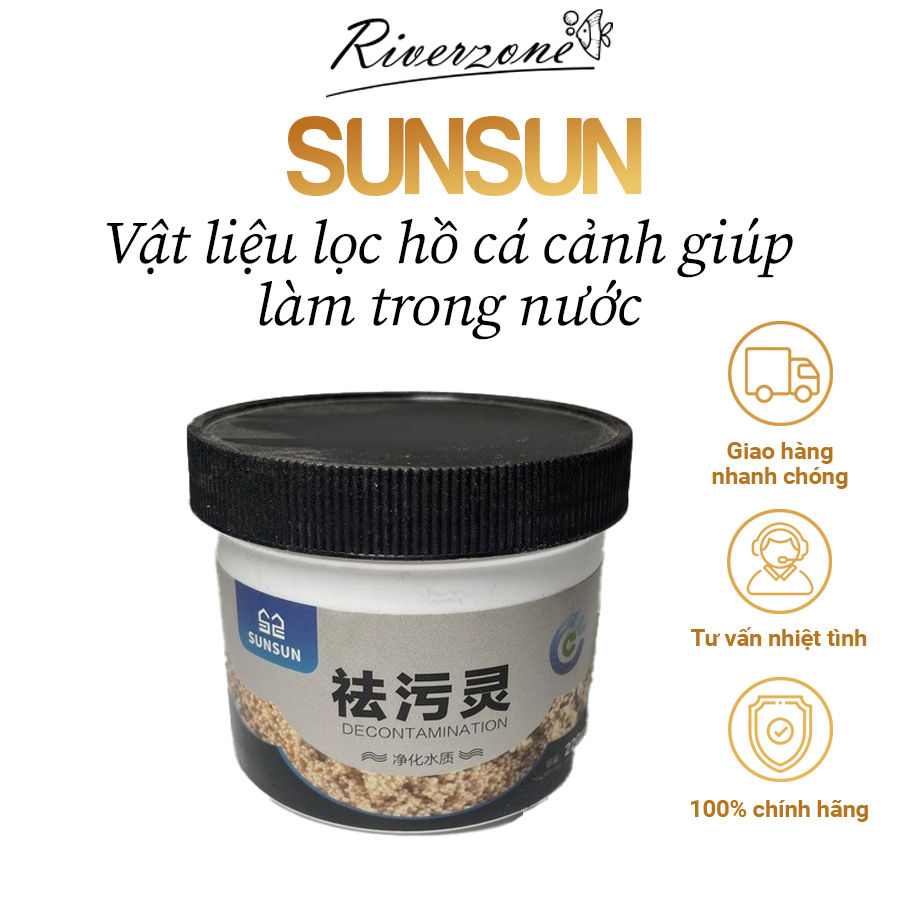 Hạt lọc Purigen làm trong nước hồ cá Sunsun 220ml 500nl, hạt lọc giúp làm giảm mùi nước, khử vàng nư