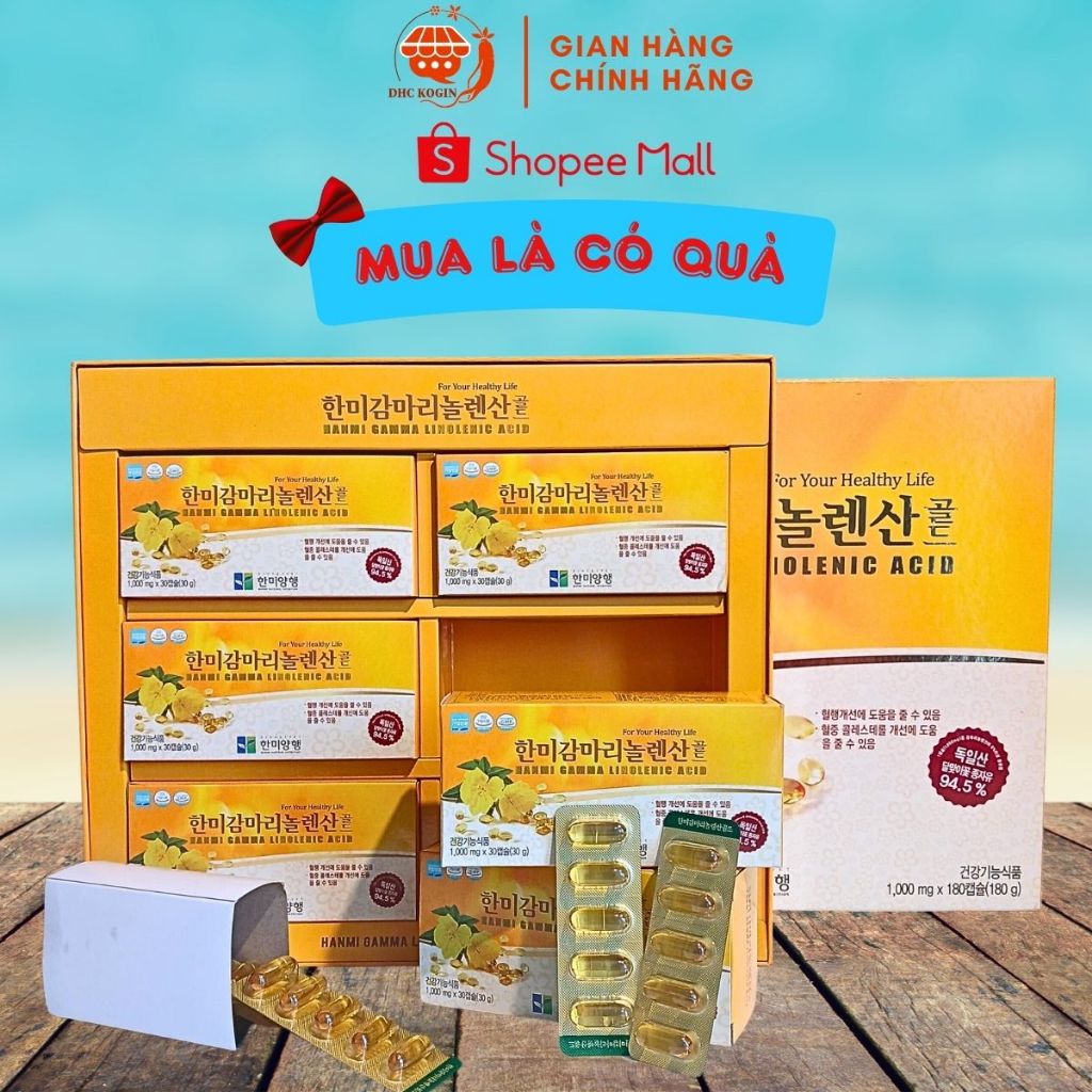 Thực Phẩm Bảo Vệ Sức Khỏe Hanmi Gamma Linolenic Acid (180 viên x 1000mg) - DHC Korea Ginseng