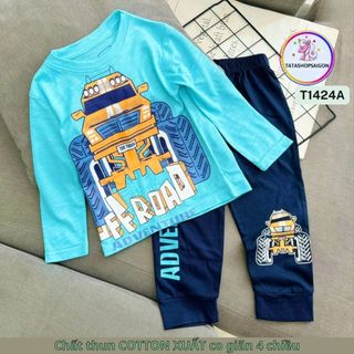 [11 40kg] Bộ quần áo thu đông cho bé trai dài tay size đại chất cotton kiểu thể thao đẹp T142