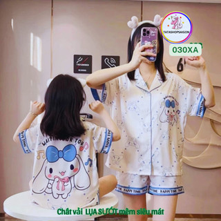 11-45kg Bộ pijama đùi tay ngắn bé trai bé gái vải lụa cao cấp 030