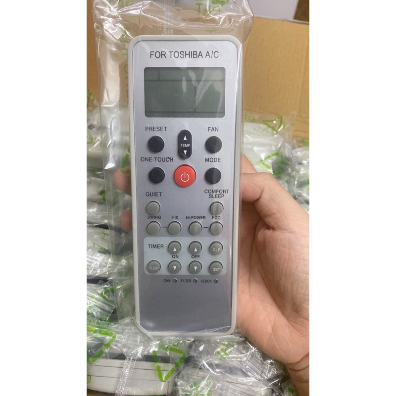 Khiển điều hòa Toshiba 1 chiều (nút đỏ)-Toshiba ngắn remote điều hòa Toshiba