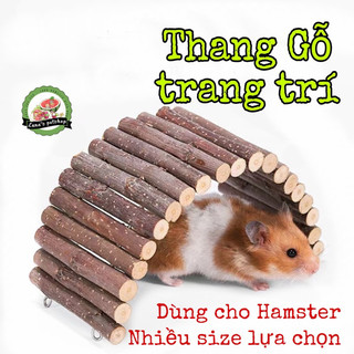 Thang gỗ cho hamster. Cầu gỗ uốn nguyên bản dùng trang trí chuồng cho hamster