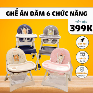 Ghế ăn dặm Ricard Pro mẫu mới, ngả 3 cấp độ tặng kèm bánh xe nâng hạ độ cao, an toàn bé trai bé gái Tobe