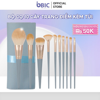 Bộ cọ trang điểm 10 cây KÈM BAO ĐỰNG CAO CẤP set cọ trang điểm cá nhân siêu xinh bộ cọ cơ bản hot trend Bic Beauty