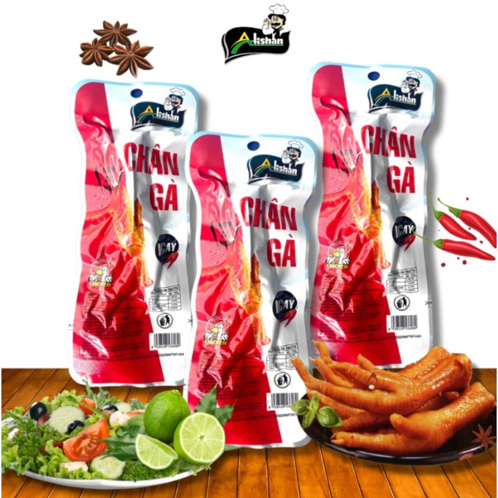 Combo 10 cái chân gà cay ủ vị Alishan