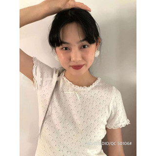 Áo Len Mỏng Ren Cổ Tay 50106