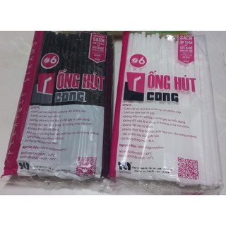 Ống hút cong màu trắng phi 6 - [1 túi 80 cái]