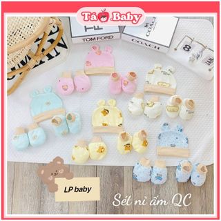 Bao tay chân bo ống chun cho trẻ sơ sinh chống cào mặt giữ ấm bảo vệ an toàn cho bé BTC03