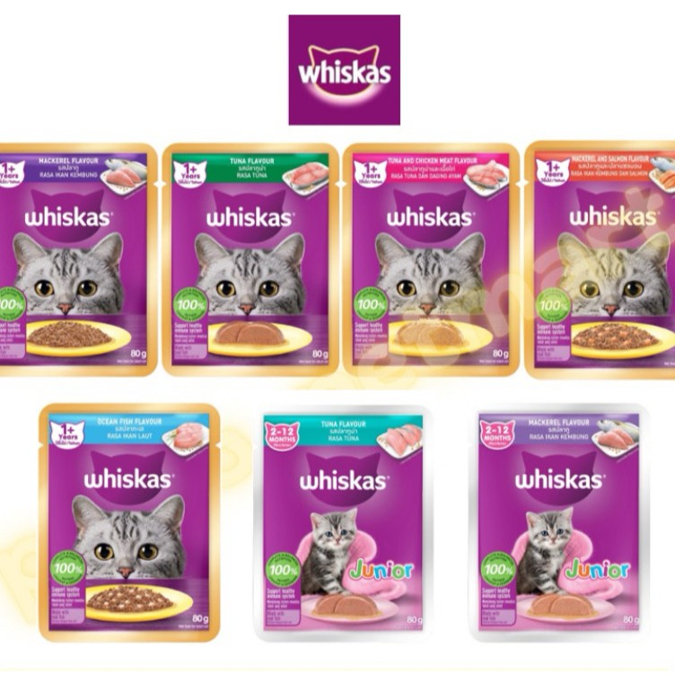Pate cho mèo Whiskas đủ vị 80g